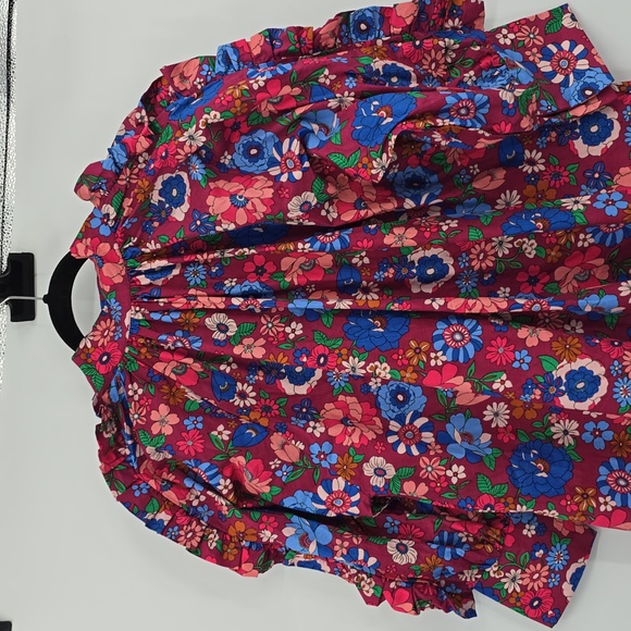 Karlie London Floral Ruffle Poplin Mini Dress Size L - Picture 5 of 8